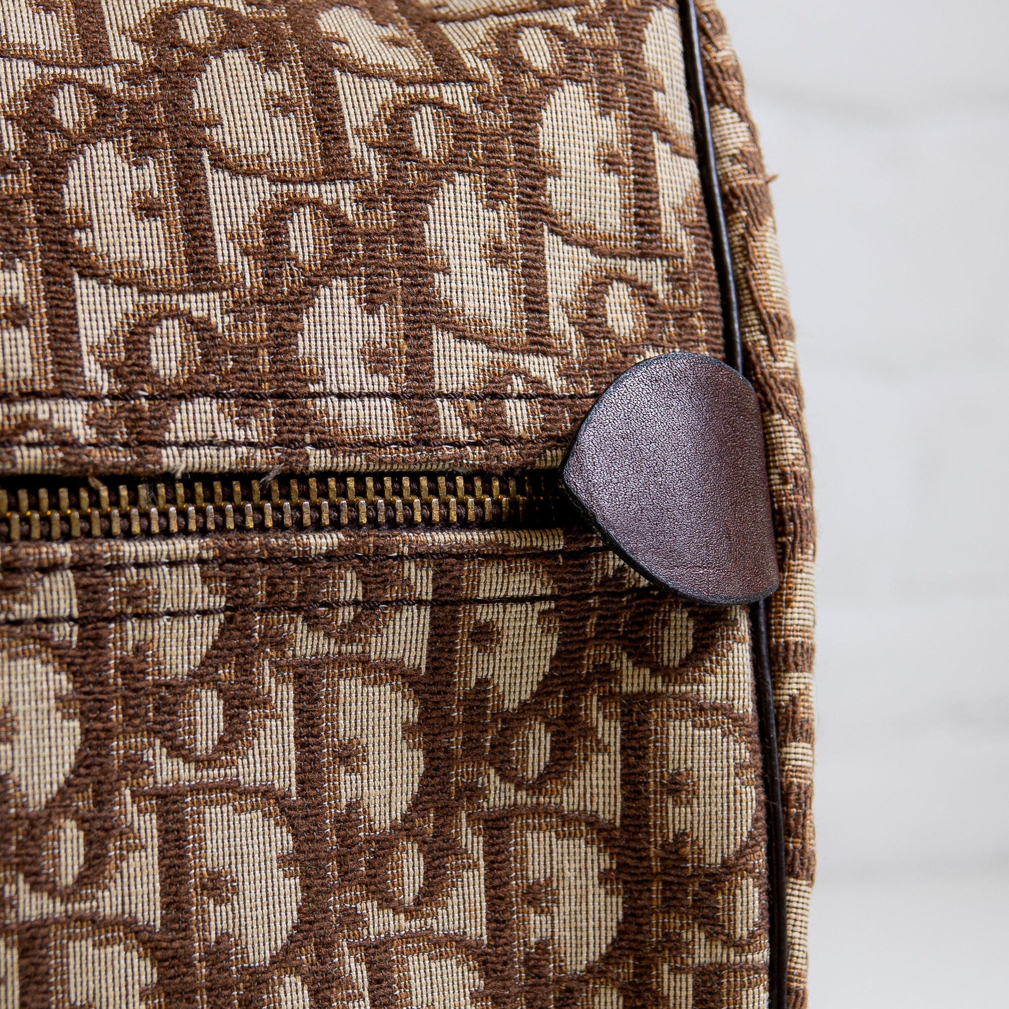 Dior Boston 40 toile Trotter marron et cuir Lola Collective