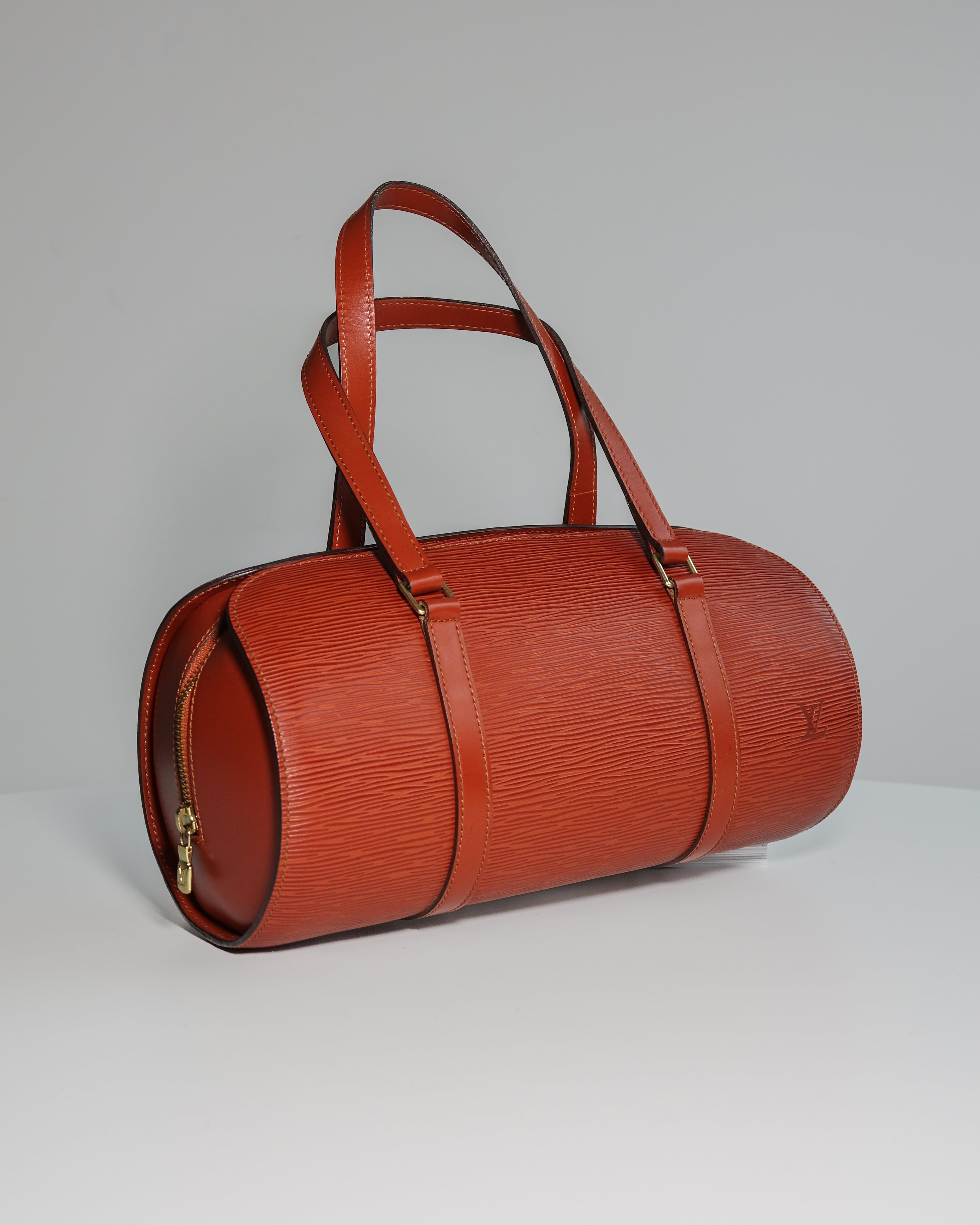 Sac Soufflot Louis Vuitton cuir Épi marron Lola Collective