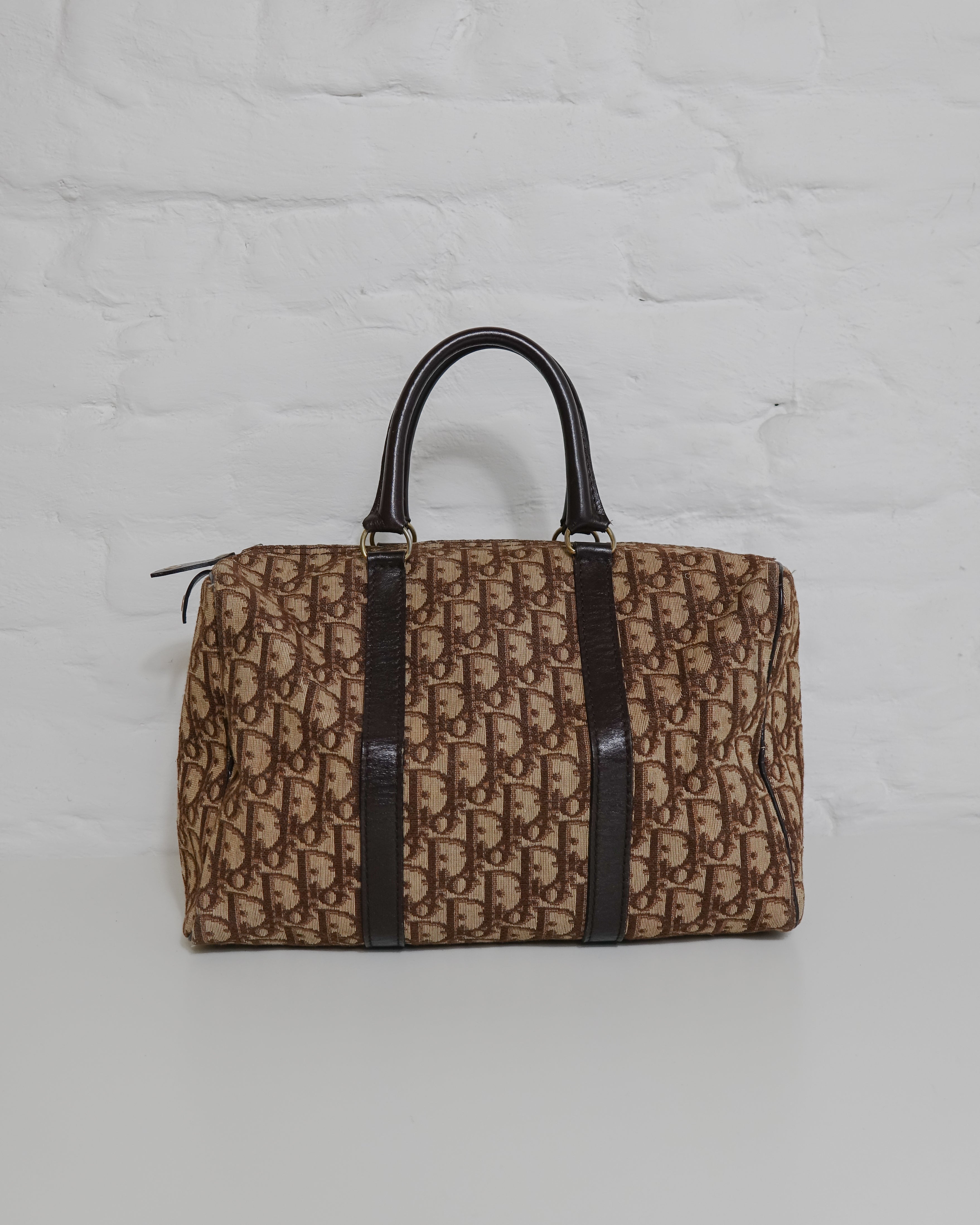 Sac Christian Dior Trotter Canvas Boston beige & doré Lola Collective