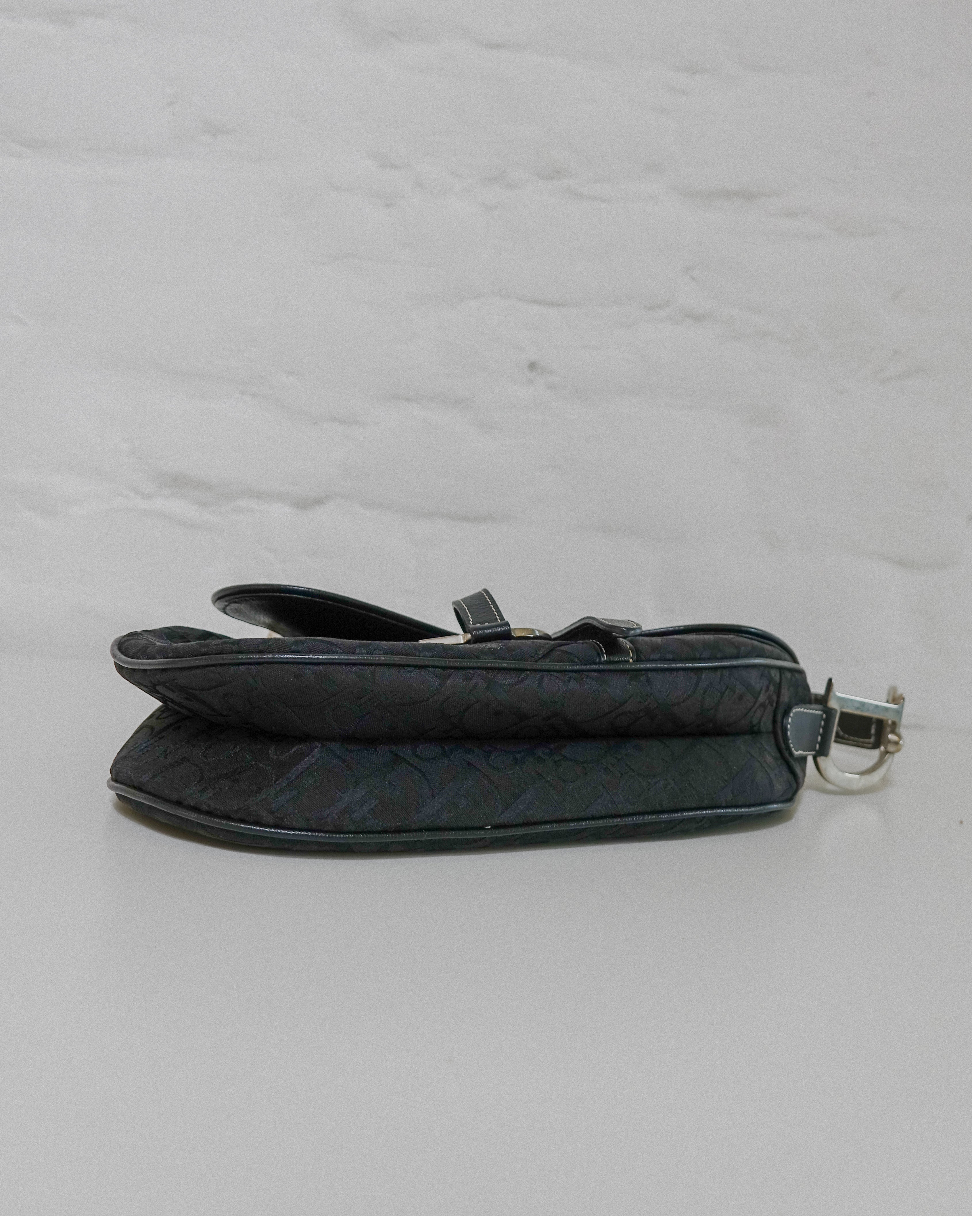 Dior Saddle bag - Monogram trotter noir (édition brodée) Epoque Galliano Lola collective