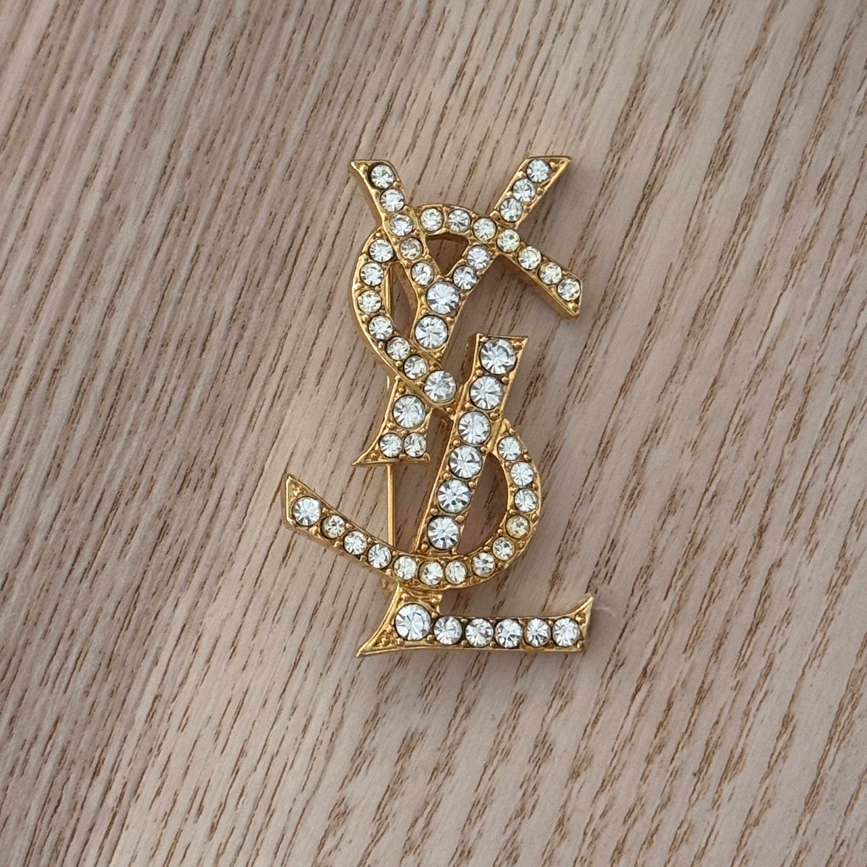 Yves Saint Laurent Broche strass et gold Lola Collective